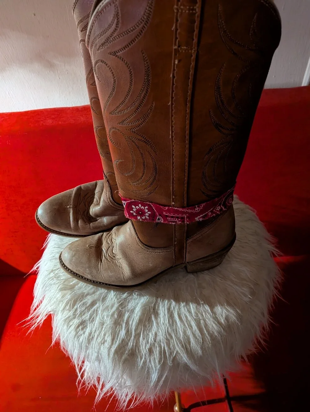 Vintage Brown Women's Cowboy Boots - Brown
